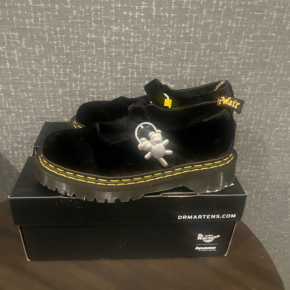NIB Marc Jacobs Addina Bex Heaven by Marc Jacobs Velvet Mary Jane Shoe Black - Picture 4 of 13
